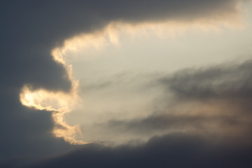 bird shaped burning clouds 
