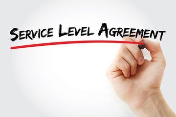 SLA - Service Level Agreement acronym, business concept background