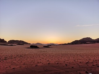 sunset in a desert