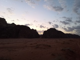sunset in desert