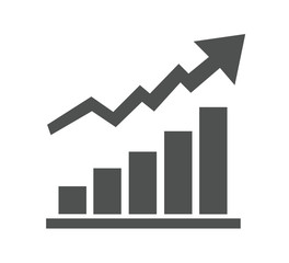 Vector growing graph icon