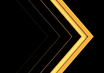 Abstract yellow arrow direction on black design modern futuristic background vector illustration.