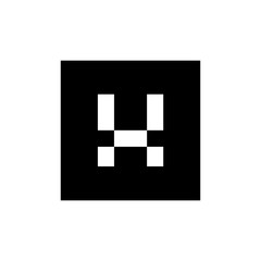 Obraz premium Letter X Logo Icon, Combined With Black Square