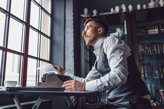 Thinking Young Writer At Work