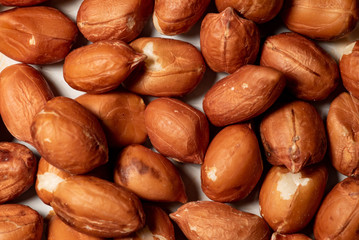 Macro picture of peeled peanut for background or textures