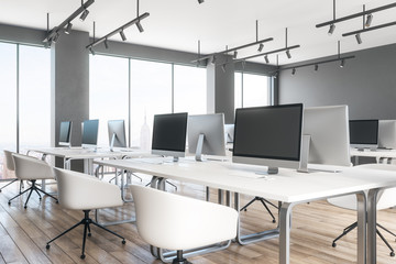 Clean coworking office interior