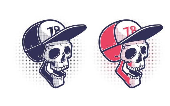 Skull in a baseball cap