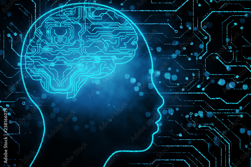 Poster artificial intelligence and technology concept