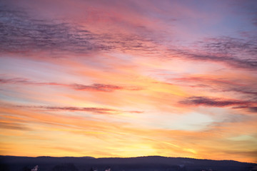 Fototapeta na wymiar beautiful sunset, clouds in many colors