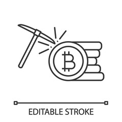 Cryptocurrency mining service linear icon