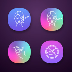 Neurotoxin injection app icons set