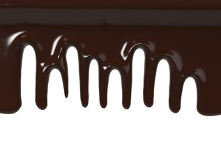 Melted Chocolates Isolated on white. Realistic 3d of Liquid Chocolate 3d illustration