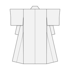 Japanese kimono template illustration (white)