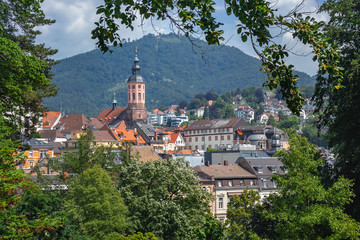 Fototapeta na wymiar Panoramic view on collegiate church Baden-Baden Germany Europe in the summer