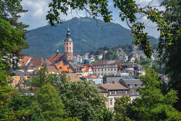 Panoramic view on collegiate church  Baden-Baden Germany Europe in the summer