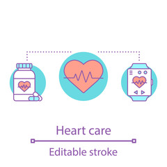 Heart care concept icon