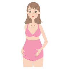 Fototapeta premium マタニティインナーを着る妊婦