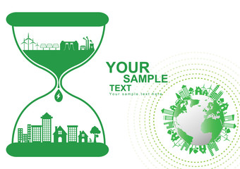 Obraz premium Ecology connection concept background . Vector infographic illustration