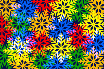 pattern colorful snow overlay on blue background