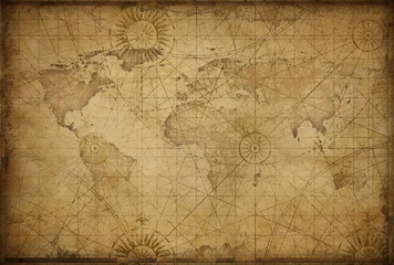 Rolgordijnen wereldkaart in retrostijl © Andrey Kuzmin
