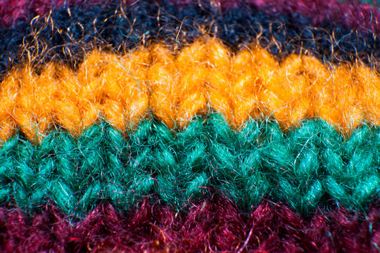 Wool colored closeup