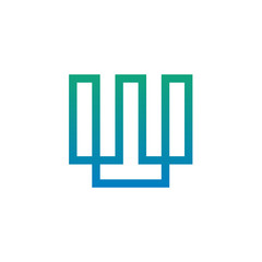 Simple Elegant Letter W Logo Icon