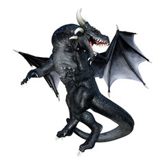 3D Rendering Fairy Tale Dragon on White