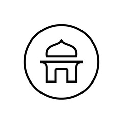 Thin Line Mosque or Mushola Logo Icon
