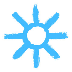 Obraz premium Snowflake 09 from set 04. Drawing of a snow flake hand-drawn bold brush stroke