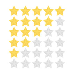 Obraz premium Ranking five star vector illustation. Gold and silver star rating icons. Voting rate stars.