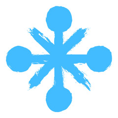 Snowflake 03 from set 06. Drawing of a snow flake hand-drawn bold brushstroke.