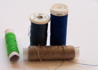 Reels of cotton sewing thread