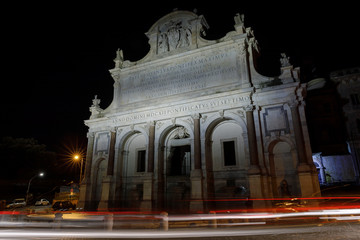 Fontana dell Acqua Paola in Rome, night view.