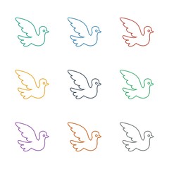 bird icon white background. Editable line bird icon from family. Trendy bird icon for web and mobile.