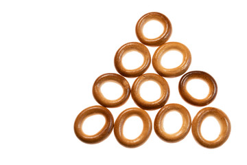 bagels on white isolated background