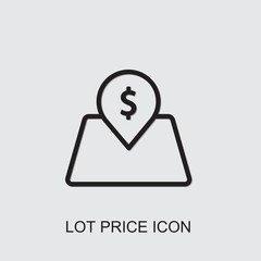 lot price icon . Editable outline lot price icon from realestate. Trendy lot price icon for web and mobile.