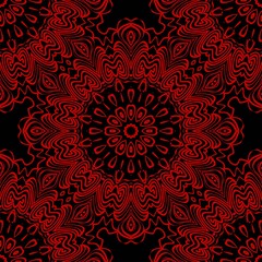 Decorative colorful ornament with round mandala decoration. symmetric seamless pattern . For print Bandanna, shawl, tablecloth, fabric fashion, scarf, design