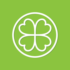 Green Lucky Four Leaf Clover Vector