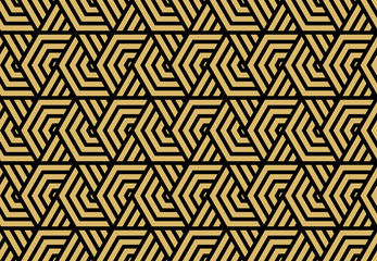 Abstract geometric pattern with stripes, lines. Seamless vector background. Black and grey ornament. Simple lattice graphic design