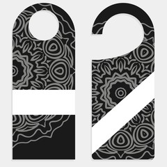 Door Hanger Tags for Room in Home, Hotel, Resort with Floral Mandala Design. Vector illustration