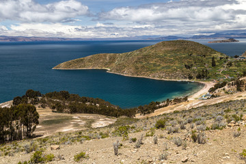 View at a beach in Isla del Sol, Titicaca, Bolivia