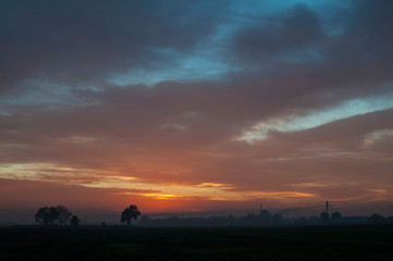 Sunrise in the countryside