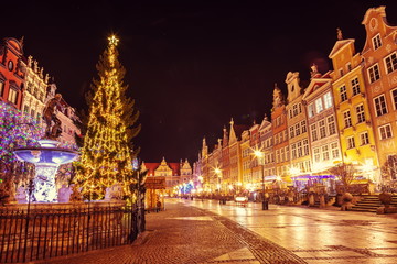 Fototapeta premium Christmas decoration of the city of Gdansk