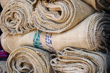 Close up Crushed Sack  Woven