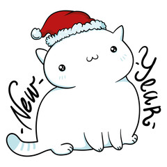 Cute cat with santa hat