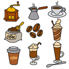 coffee drinks icons
