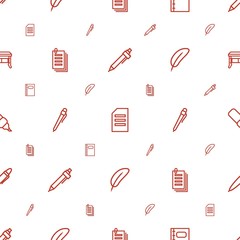 writing icons pattern seamless white background. Included editable outline pen, paper, notebook, feather, office desk icons. writing icons for web and mobile.