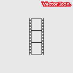 Film reel icon isolated sign symbol and flat style for app, web and digital design. Vector illustration.