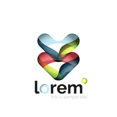 Geometric abstract business icon template, smooth shape