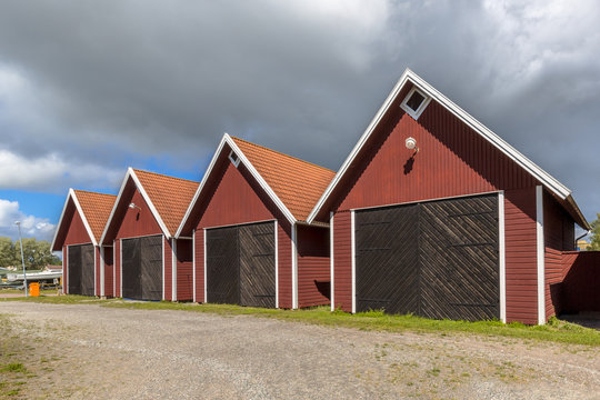 Swedish wooden storehouses